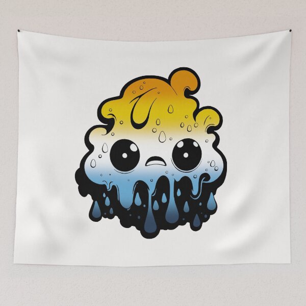 Item preview, AroAce Pride Flag Kawaii Melting Monster , Subtle AroAce Flag Design designed and sold by Travelslightly.