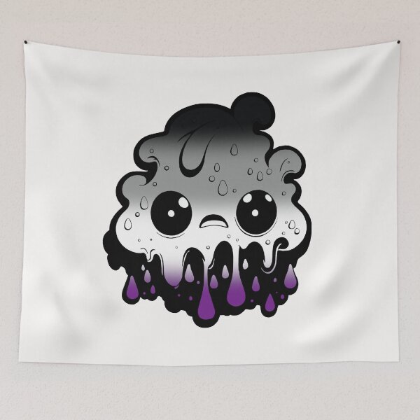 Item preview, Asexual Pride Flag Kawaii Melting Monster , Subtle Ace Flag Design designed and sold by Travelslightly.