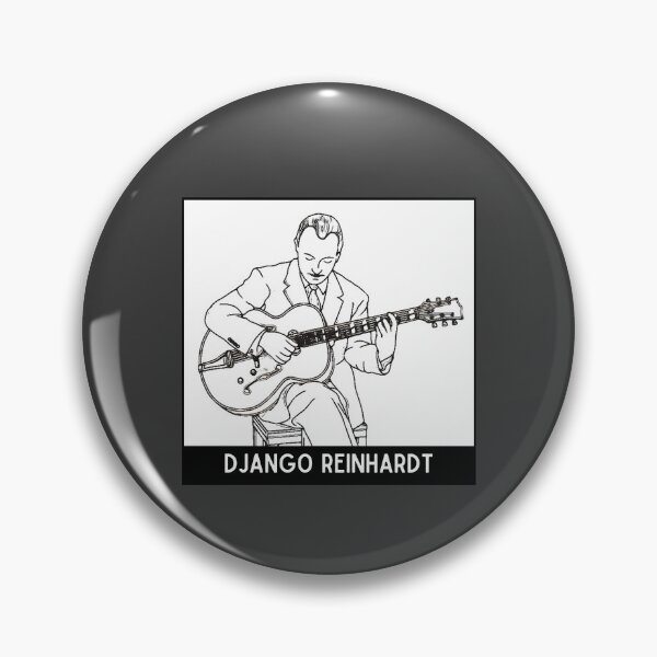 Artikelvorschau, Vintager Schwarz-Weiß-Django Reinhardt-Jazzgitarrist Jazzmusiker entworfen und verkauft von FociCreate.