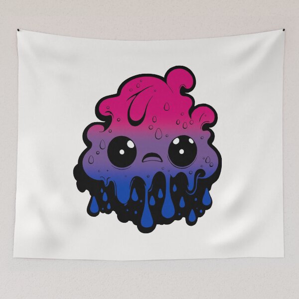 Item preview, Bisexual Pride Flag Kawaii Melting Monster , Subtle Bi Flag Design designed and sold by Travelslightly.