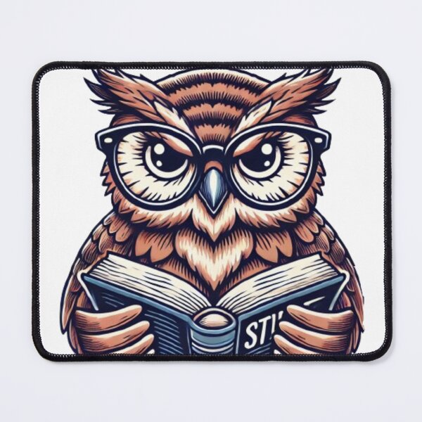 Item preview, Wise Owl with Glasses Reading a Book - Intellectual Animal Design designed and sold by NattyGe.