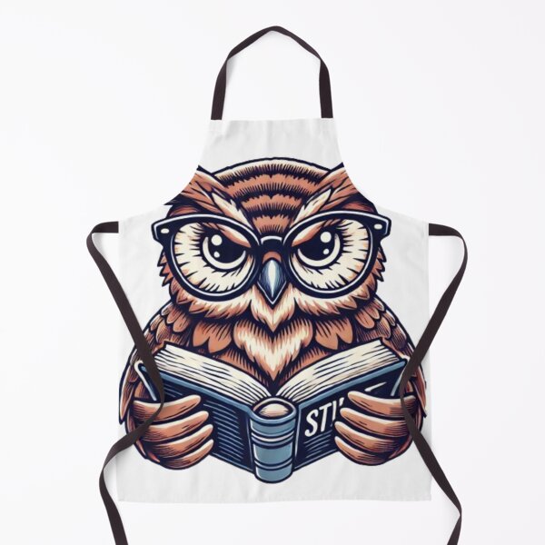 Item preview, Wise Owl with Glasses Reading a Book - Intellectual Animal Design designed and sold by NattyGe.