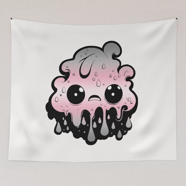 Item preview, Demigirl Pride Flag Kawaii Melting Monster, Subtle Demigirl Flag Design designed and sold by Travelslightly.