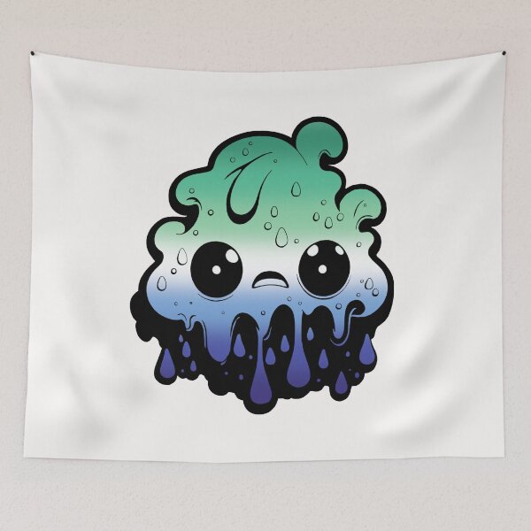 Item preview, Gay MLM Pride Flag Kawaii Melting Monster, Subtle MLM Flag Design designed and sold by Travelslightly.