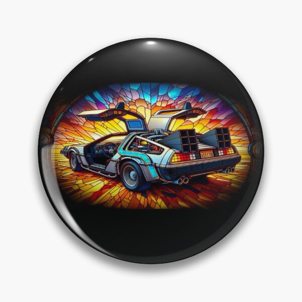 Item preview, stained glass Delorean designed and sold by Random-Customs.