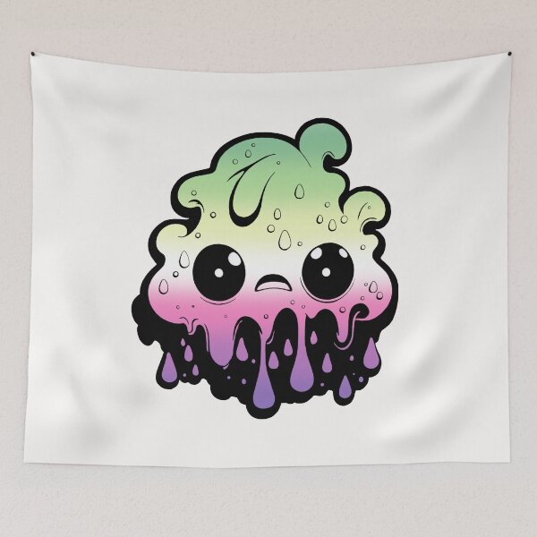 Item preview, Genderfae Pride Flag Kawaii Melting Monster, Subtle Genderdoe Flag Design designed and sold by Travelslightly.