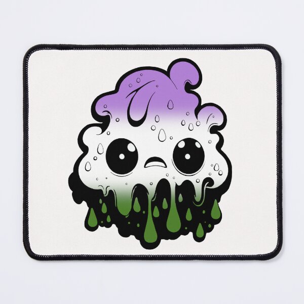 Item preview, Genderqueer Pride Flag Kawaii Melting Monster, Subtle Genderqueer Flag Design designed and sold by Travelslightly.