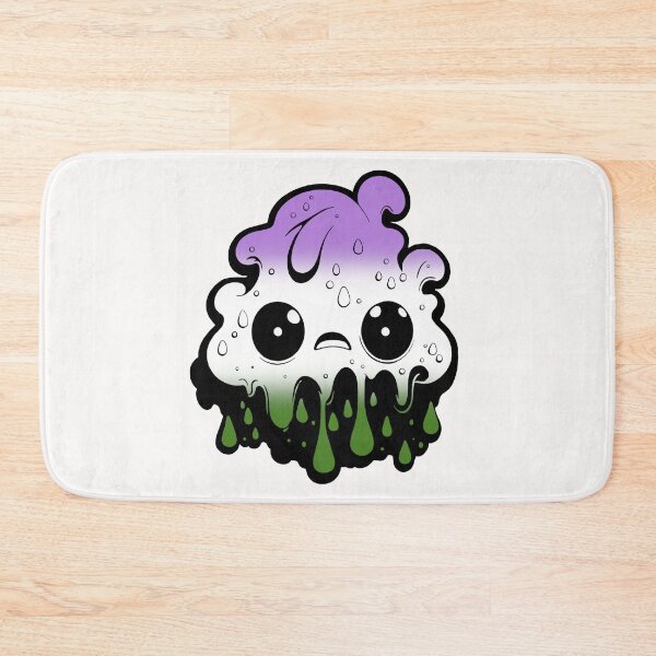 Item preview, Genderqueer Pride Flag Kawaii Melting Monster, Subtle Genderqueer Flag Design designed and sold by Travelslightly.