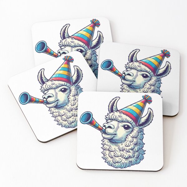 Item preview,  Party Llama with Hat and Noisemaker - Fun Celebration Design designed and sold by NattyGe.
