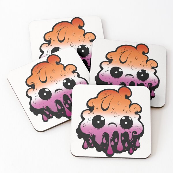 Item preview, Lesbian Pride Flag Kawaii Melting Monster, Subtle Lesbian Flag Design designed and sold by Travelslightly.