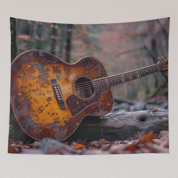 Item preview, an abstract picture of an acoustic rock guitar for guitarists designed and sold by gut2000.