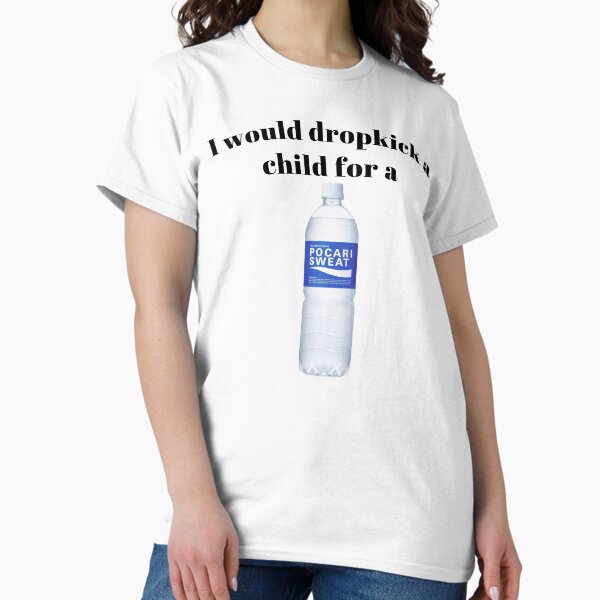 Vista previa del artículo con la obra «Le daría una patada a un niño por un Pocari Sweat», diseñado y vendido por killzak.