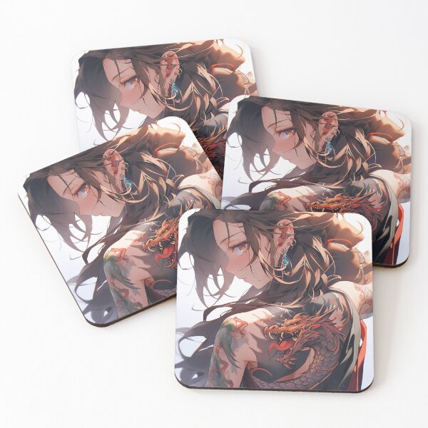 Item preview, Fierce Dragon Tattooed Anime Beauty by AI designed and sold by DigitAIShop.