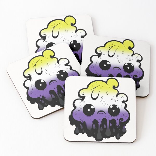 Item preview, Nonbinary Pride Flag Kawaii Melting Monster, Subtle Enby Flag Design designed and sold by Travelslightly.