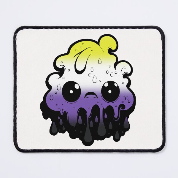 Item preview, Nonbinary Pride Flag Kawaii Melting Monster, Subtle Enby Flag Design designed and sold by Travelslightly.
