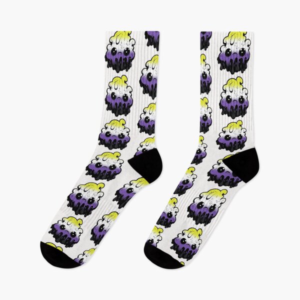 Item preview, Nonbinary Pride Flag Kawaii Melting Monster, Subtle Enby Flag Design designed and sold by Travelslightly.