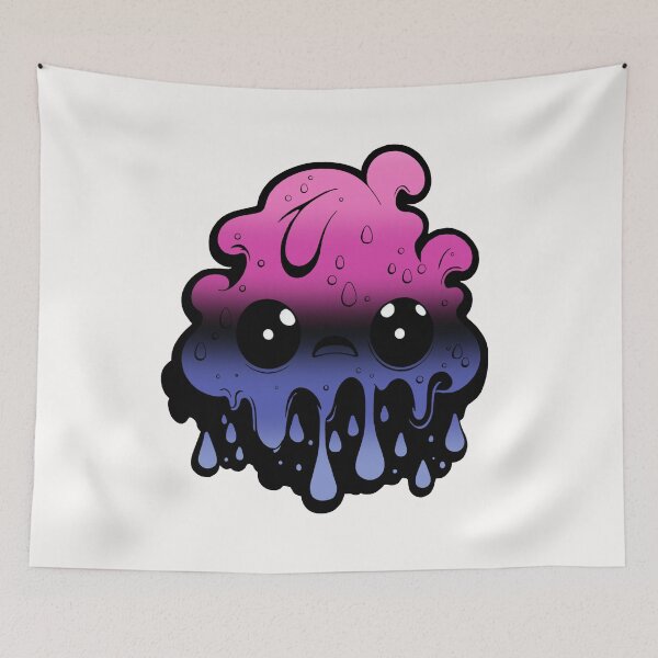 Item preview, Omnisexual Pride Flag Kawaii Melting Monster, Subtle Omni Flag Design designed and sold by Travelslightly.