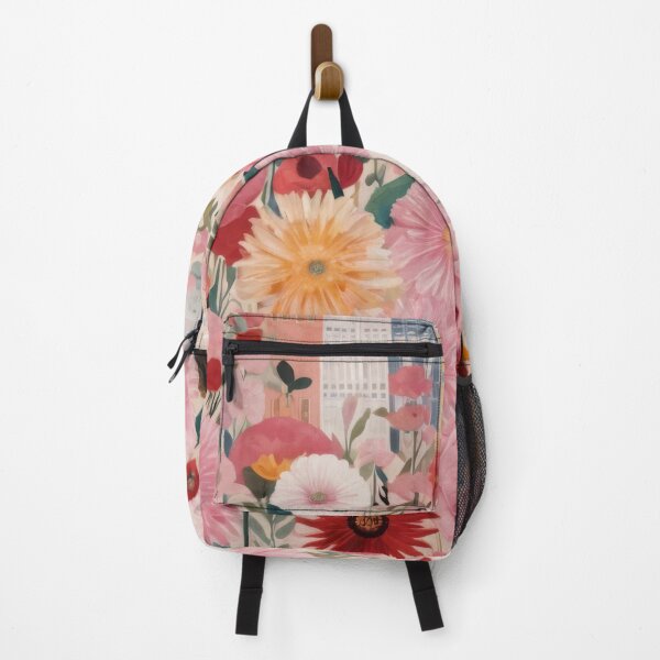 Item preview, City and Pink Flowers Watercolor Style Colorful Art Poster designed and sold by tarzbol.