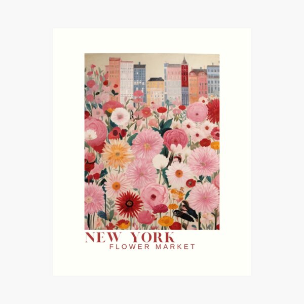 Aperçu de l'œuvre Ville et fleurs roses style aquarelle art coloré Poster créée et vendue par tarzbol.