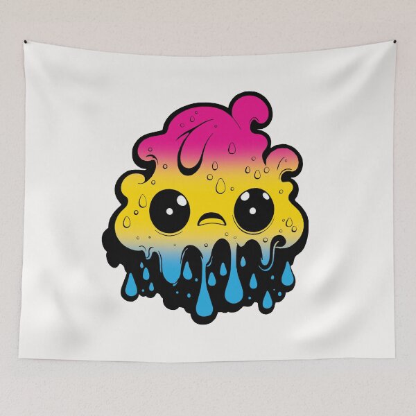 Item preview, Pansexual Pride Flag Kawaii Melting Monster, Subtle Pan Flag Design designed and sold by Travelslightly.