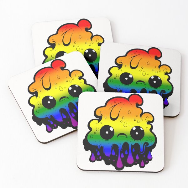 Item preview, LGBTQ+ Rainbow Pride Flag Kawaii Melting Monster, Rainbow Flag Design designed and sold by Travelslightly.