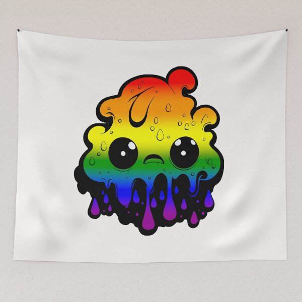 Item preview, LGBTQ+ Rainbow Pride Flag Kawaii Melting Monster, Rainbow Flag Design designed and sold by Travelslightly.