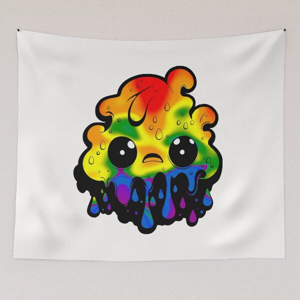 Item preview, Abstract LGBTQ+ Rainbow Pride Flag Kawaii Melting Monster, Subtle Rainbow Flag Design designed and sold by Travelslightly.