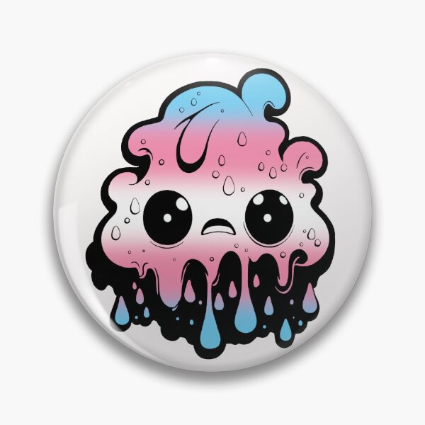 Artikelvorschau, Transgender-Pride-Flagge Kawaii Schmelzendes Monster, Trans-Flaggen-Design entworfen und verkauft von Travelslightly.