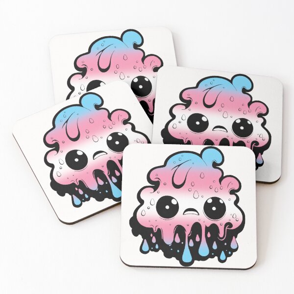 Item preview, Transgender Pride Flag Kawaii Melting Monster, Trans Flag Design designed and sold by Travelslightly.