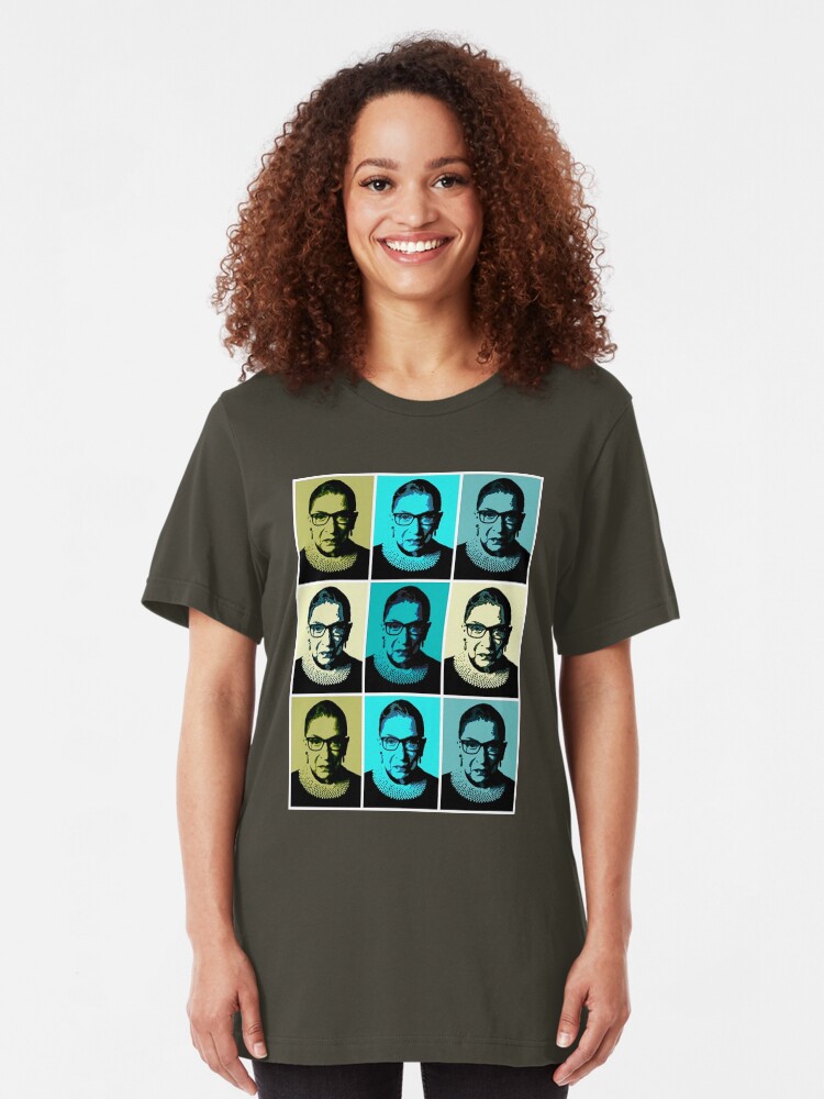Alternate view of RBG - Greens - I Dissent Slim Fit T-Shirt
