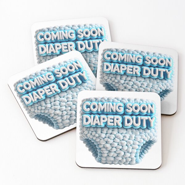 Item preview, Coming Soon: Diaper Duty Baby Announcement Design with Diaper designed and sold by StyLeHi.