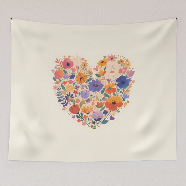 Item preview, Floral Heart Minimalist Illustration designed and sold by Windy-market.