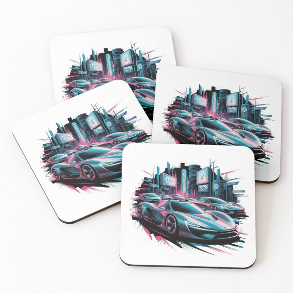 Item preview, Futuristic Neon Concept Cars in Cyberpunk Cityscape designed and sold by behnay.