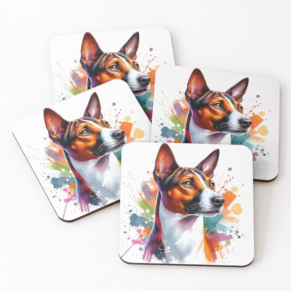 Item preview, Beautiful Basenji Dog with the colorful background designed and sold by Marcoshop10.