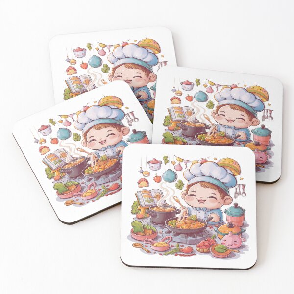Item preview, Adorable Chef Kid Cooking Delightful Meals in Whimsical Kitchen designed and sold by behnay.