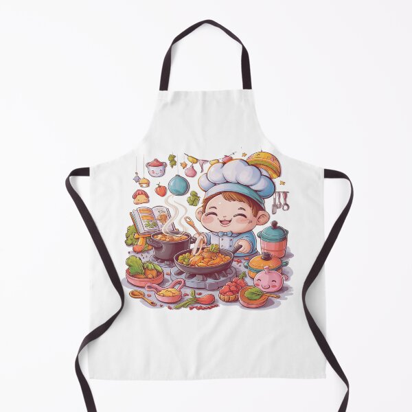 Item preview, Adorable Chef Kid Cooking Delightful Meals in Whimsical Kitchen designed and sold by behnay.