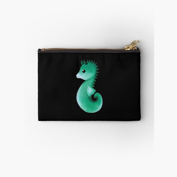 Item preview, green cute seahorse - dark designed and sold by doveydotdraws.