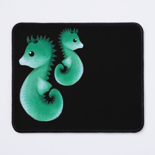 Item preview, green cute seahorse - dark designed and sold by doveydotdraws.