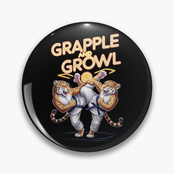 Item preview, GRAPPLE AND GROWL: Cheetah Sparring in Black and Orange designed and sold by SplashTastic.