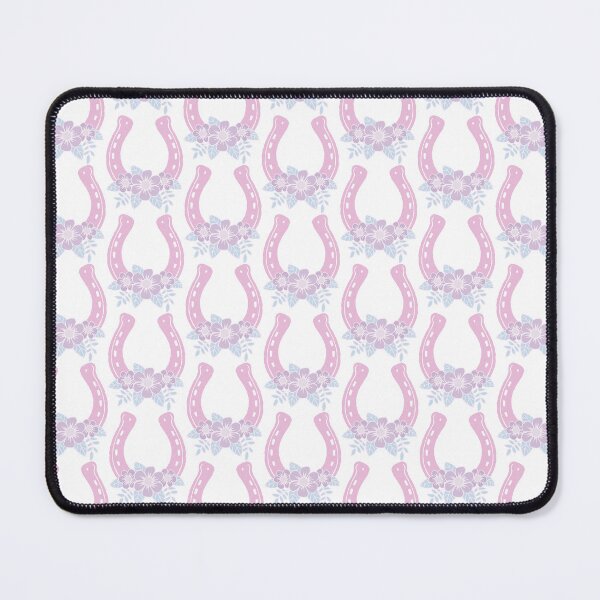 Item preview, pink horseshoe with purple flowers designed and sold by colorofmagic.