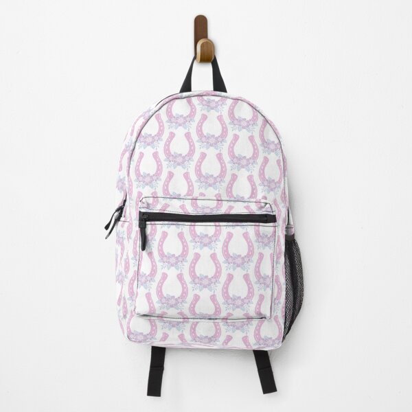 Item preview, pink horseshoe with purple flowers designed and sold by colorofmagic.
