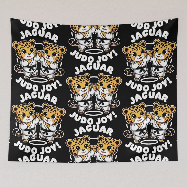 Item preview, JAGUAR JUDO JOY!: Black Belts, White Judogis, Gold Jaguars designed and sold by SplashTastic.
