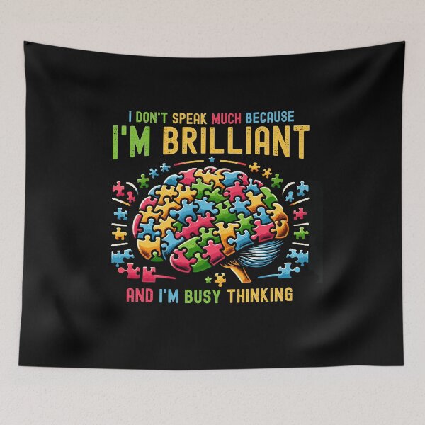 Item preview, I Dont Speak Much Brilliant Autism Autistic Boys Girls designed and sold by Dressed For  Duty.