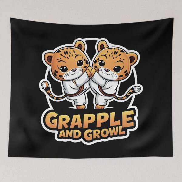 Item preview, GRAPPLE AND GROWL: Judo Tigers in Orange, Black, and White designed and sold by SplashTastic.