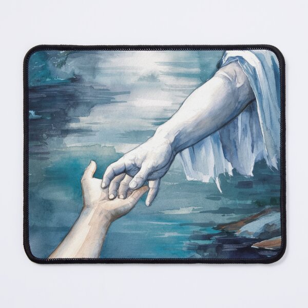 Item preview, PICTURE OF JESUS REACHING INTO THE WATER.jesus hand watercolor painting  designed and sold by Obinne.