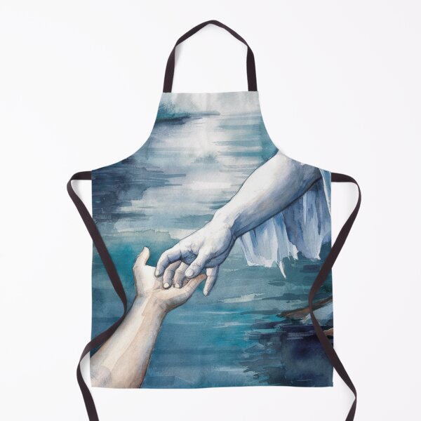 Item preview, PICTURE OF JESUS REACHING INTO THE WATER.jesus hand watercolor painting designed and sold by Obinne.