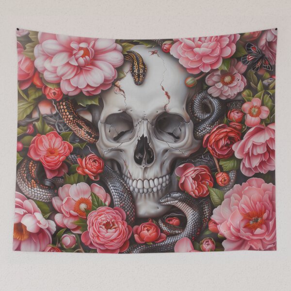 Item preview, Death and mortality- Skull Snake flowers 2 designed and sold by Gypsykiss.