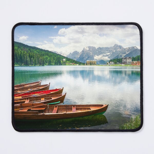 Item preview, Boats on the Lake Misurina and Dolomites mountains. Italy designed and sold by Stefano Orazzini.