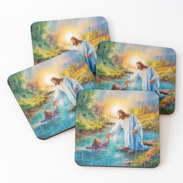 Item preview, Jesus hand. Jesus watercolor painting.jesus in the river  designed and sold by Obinne.