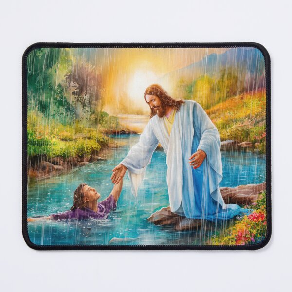 Item preview, Jesus hand. Jesus watercolor painting.jesus in the river  designed and sold by Obinne.